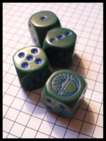 Dice : Dice - Game Dice - Mechwarrior Blue on Green
